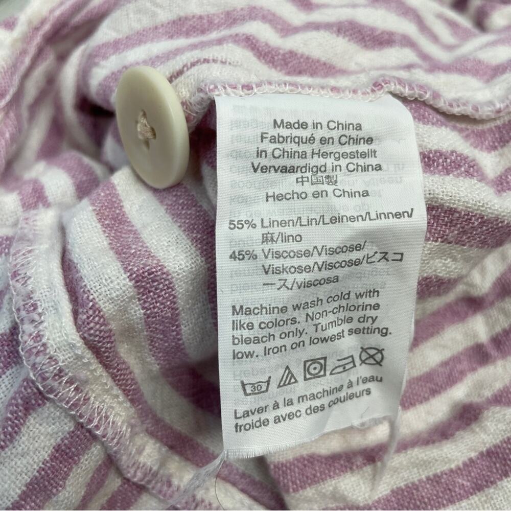 MADEWELL Linen Blend Dress Womens XSmall Striped Mini Summer Trip Coastal Beach - Picture 10 of 10
